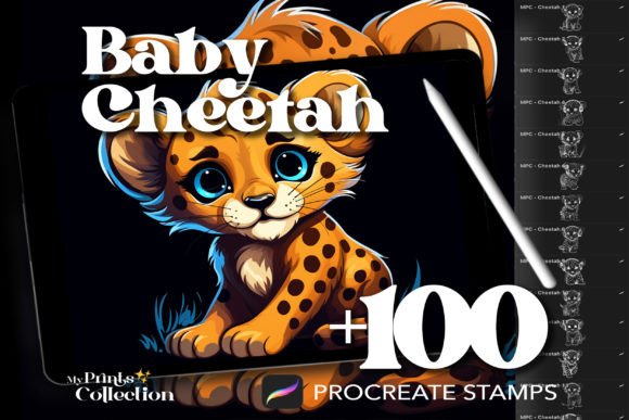 100 Procreate Baby Cheetah Stamps: A Must-Have for Digital Artists