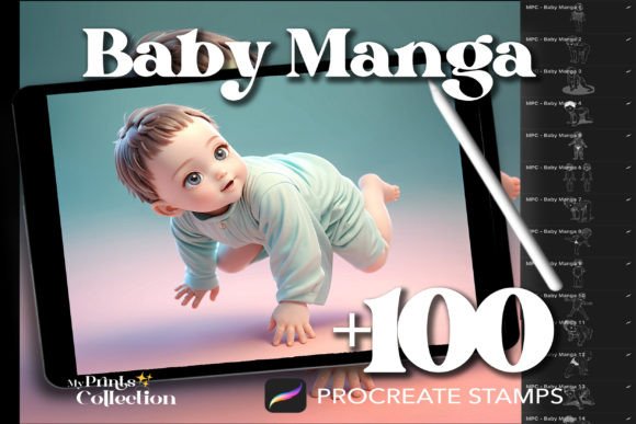 100 Procreate Baby Manga Stamps: A Practical Asset for Digital Illustration Workflows