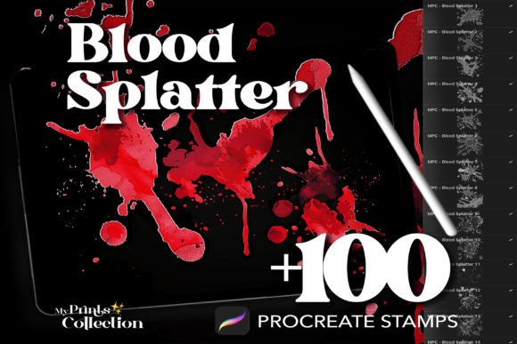 100 Procreate Blood Splatter Stamps: Elevate Your Digital Artwork