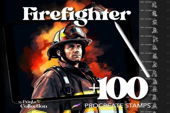 100 Procreate Firefighter Stamps: A Heroic Touch for Digital Artists