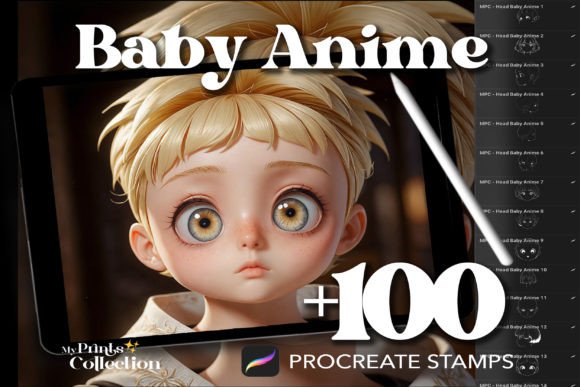 100 Procreate Head Baby Anime Stamps: A Practical Asset for Digital Creators