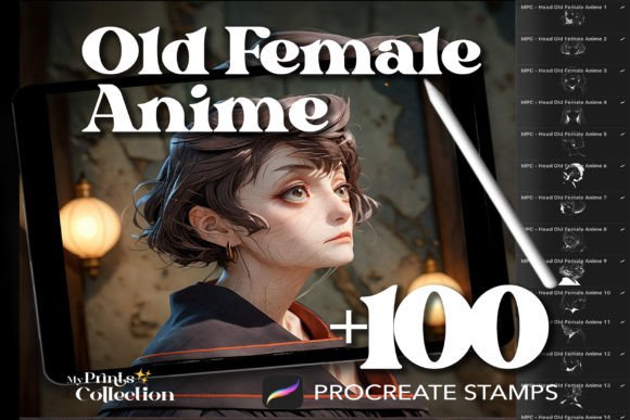 100 Procreate Head Old Female Anime: A Creative Resource for Digital Artists