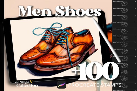100 Procreate Men Shoes Stamps: Elevate Your Digital Fashion Illustrations