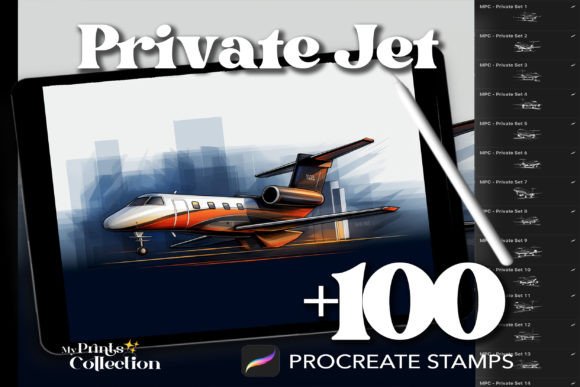 100 Procreate Private Jet Stamps: A Creative Catalyst for Digital Artists