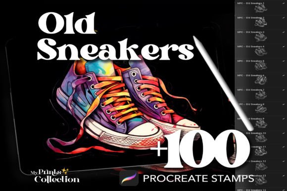 100 Procreate Sneakers Old Stamps