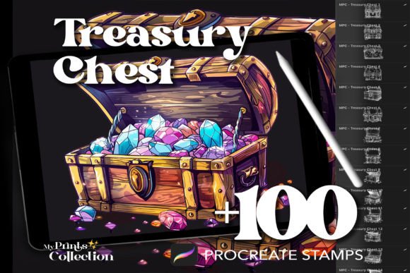 100 Procreate Treasury Chest Stamps: Elevate Your Digital Art