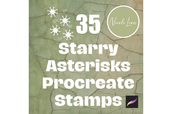 35 Starry Asterisks Procreate Stamps for Creative Expression