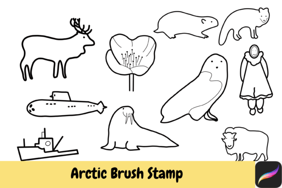 Arctic Brush Stamps Procreate iPad: A Creative Tool for Unique Digital Illustrations