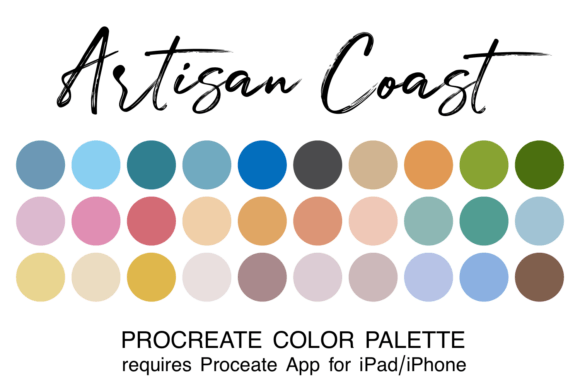 Artisan Coast Procreate Color Palette: Elevating Digital Art with Coastal Serenity
