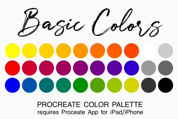 Basic Colors Procreate Color Palette: A Practical Tool for Digital Artists