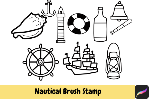 Nautical Brush Stamps for Procreate iPad: A Creative Toolkit for Marine-Inspired Art